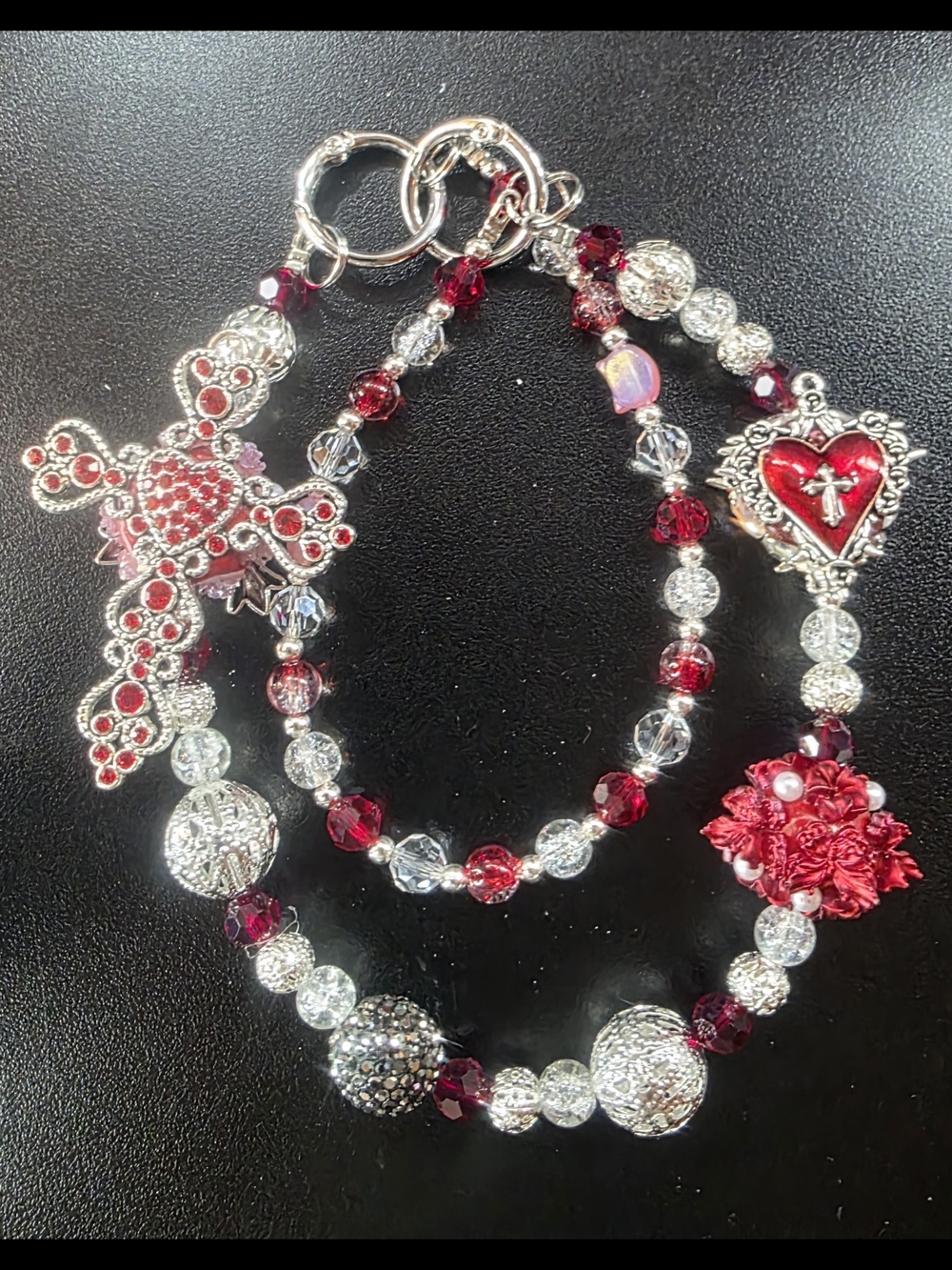 Red and Silver BAG CHAINS many Styles.